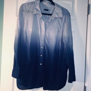 Talbots blue fade to white long sleeve shirt  XL
